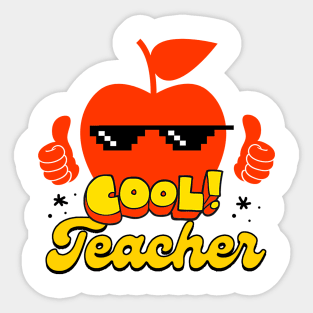 Cool Teacher Life: Funny School Apple Graphic Sticker